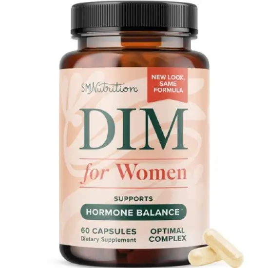 Women's DIM Complex, Hormone Menopause Relief, Hot Flashes & Night Sweats & Estrogen Balance Support Supplements, SMNutrition, 60ct image {9}