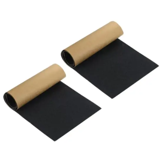 Unique Bargains Non-Slip Waterproof High Traction Grind Sandpaper Skateboard Scooter Grip Tape Sheets Black 2 Pcs image {4}