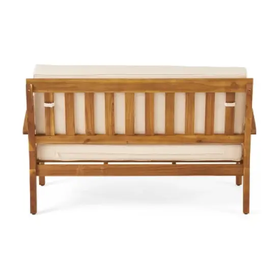 FIONECA Outdoor Beige Seat with Coffee Table, All-Weather Rattan Chair and Table Set for Patio, Garden, Balcony, or Poolside image {10}