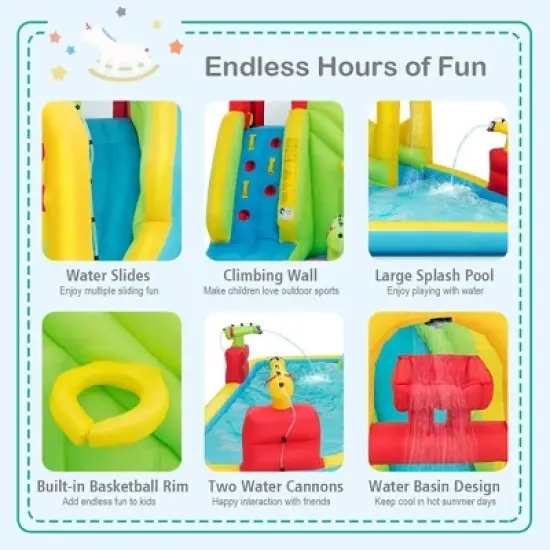 Costway Inflatable Water Slide Kids Bounce House w/480w Blower image {2}