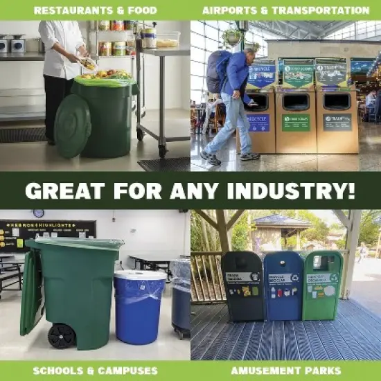 Simply Bio 96 Gallon Compostable Trash Bags Liners Flat-Top, Heavy Duty Extra Thick 1.57 Mil, 363.4 Liter, 40 Bags image {5}