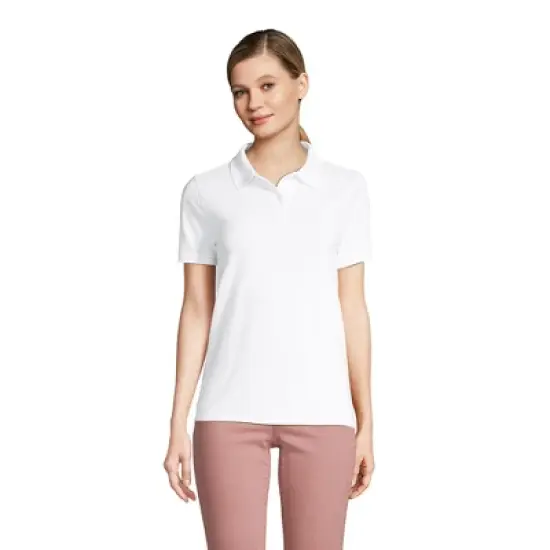 Lands' End Women's Tall Mesh Cotton Short Sleeve Polo Shirt image {5}