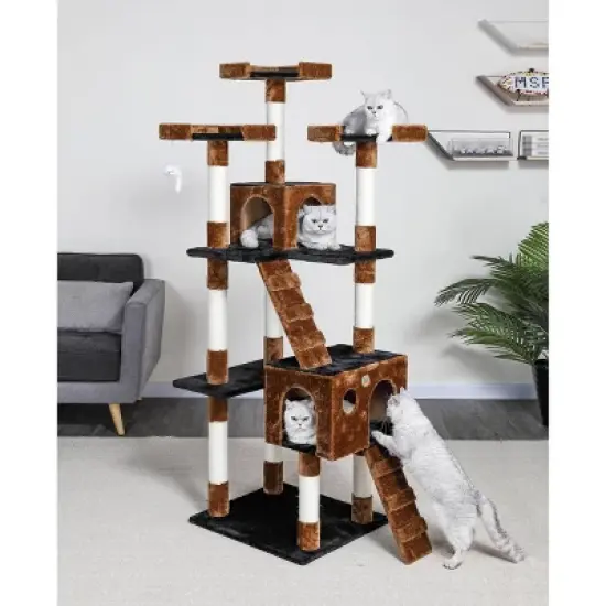 Go Pet Club Classic Cat Tree Furniture with Sisal Scratching Posts - 72" image {2}