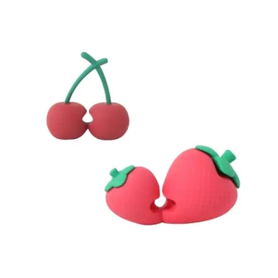 IJoy Desktop Cable Organizer 2pk - Strawberry and Cherry image {3}