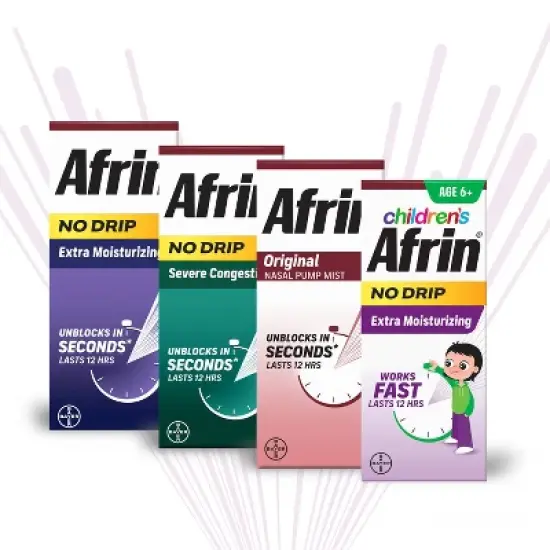 Children's Afrin No Drip Extra Moisturizing 12 hour Stuffy Nose Nasal Spray - 6+years - 0.5 fl oz image {4}