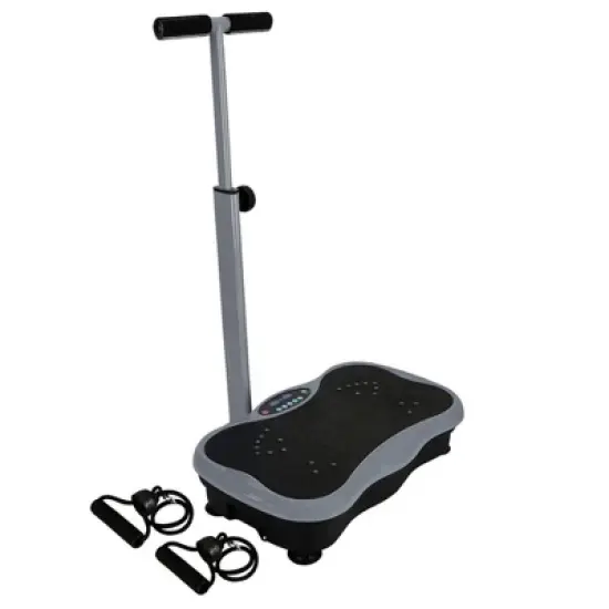 Vibration Plate Exercise Machine with Waist-Level Handlebar & Magnetic Acupoints (Dark Gray) image {3}