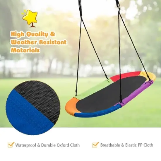 Infans 60" Saucer Tree Swing Surf Kids Outdoor Adjustable Giant Oval Platform Swing Set image {4}