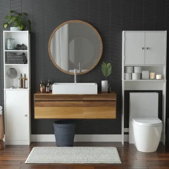 Basin 14" Linen Storage Tower, White image {2}