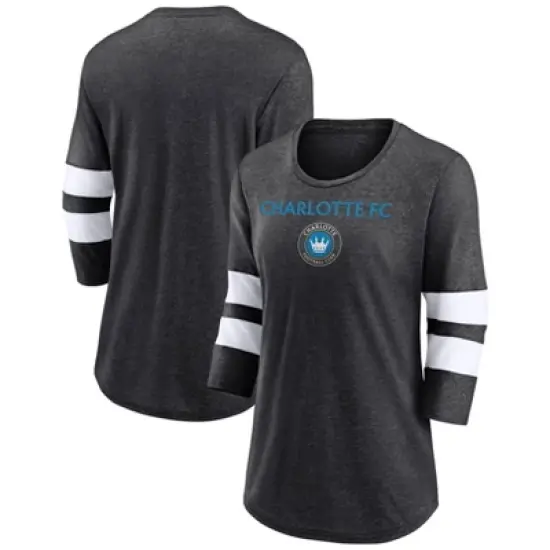 MLS Charlotte FC Women's 3/4 Sleeve Tri-Blend T-Shirt image {3}