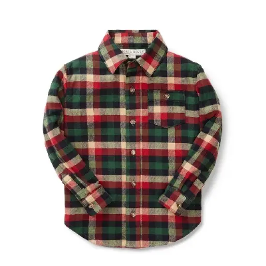 Hope & Henry Boys' Brushed Flannel Button Down Shirt, Infant image {6}