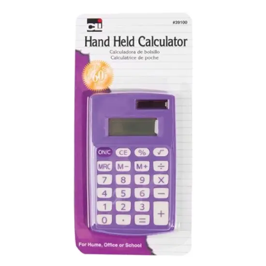 Charles Leonard Primary Calculator Single 8 Digit Display, Pack of 6 image {1}