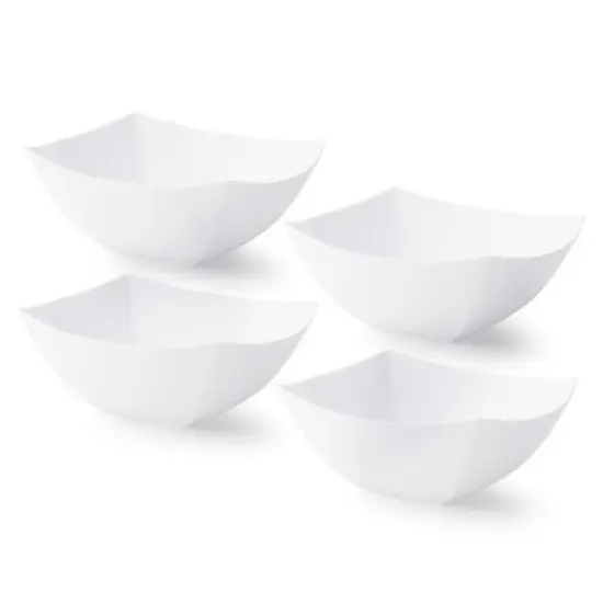 Posh Setting Square Fancy White Serving Bowl - 16 oz. - 4 Pack image {7}