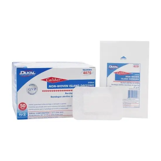 Dukal 4070 Non Woven Island Dressing Sterile 2 x 3 in. (Box of 50) image {3}