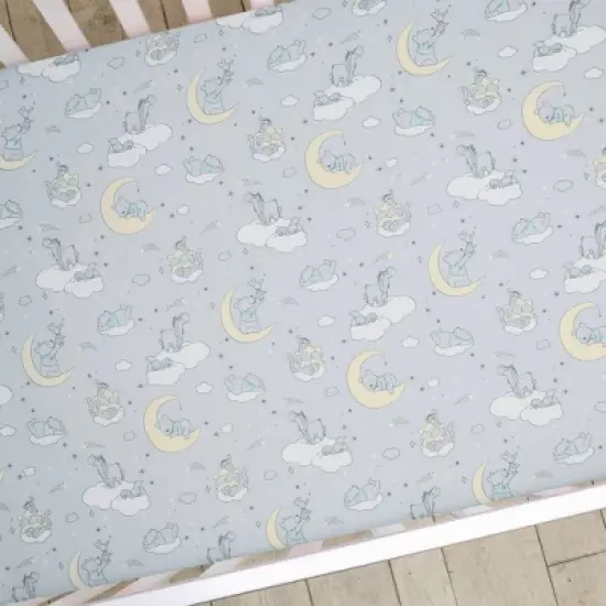 Lambs & Ivy Disney Baby Cozy Friends Winnie The Pooh Fitted Crib Sheet - Gray image {1}