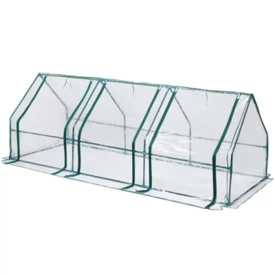 Aoodor 9 ft. x 3 ft. x 3 ft. Mini Outdoor Greenhouse Three Zipped Doors image {7}