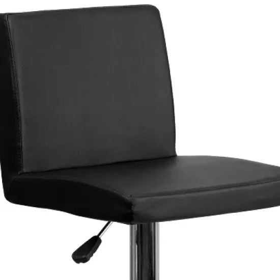 Flash Furniture Contemporary Vinyl Adjustable Height Barstool with Panel Back and Chrome Base image {5}