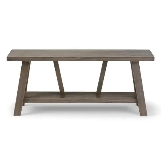 48" Stewart Solid Wood Entryway Bench Driftwood - WyndenHall image {2}