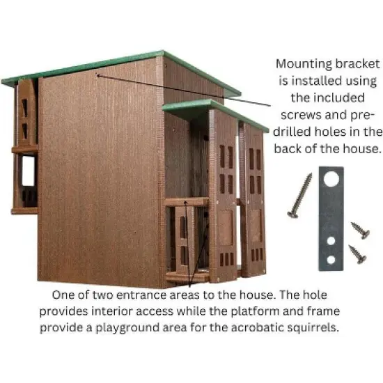 JCS Wildlife Nutty Mansion Squirrel House &ndash; Spacious, Durable, and Eco-Friendly Shelter for Backyard Wildlife image {3}