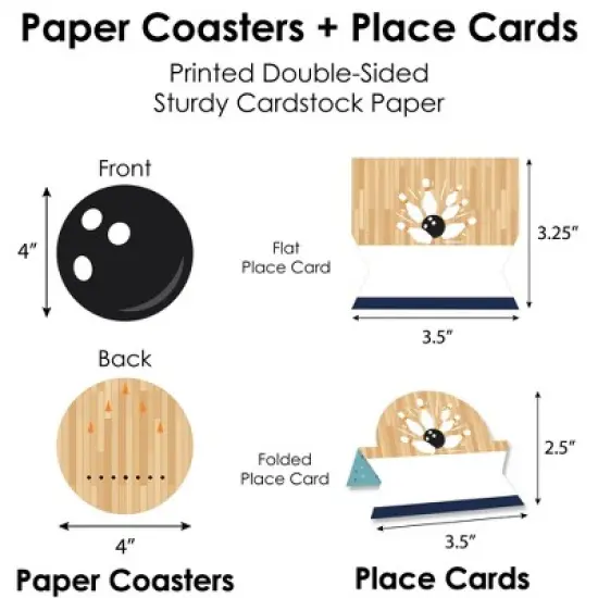 Big Dot of Happiness Strike Up the Fun Bowling Birthday Party or Baby Shower Paper Charger and Table Decorations Chargerific Kit Place Setting for 8 image {6}