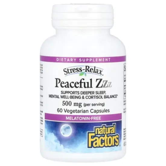 Natural Factors Stress-Relax&reg;, Peaceful ZZZ, 60 Vegetarian Capsules (250 mg per Capsule) image {4}