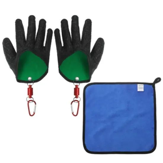 Unique Bargains Waterproof Puncture Resistant Non-Slip Fishing Gloves 1 Pair image {3}