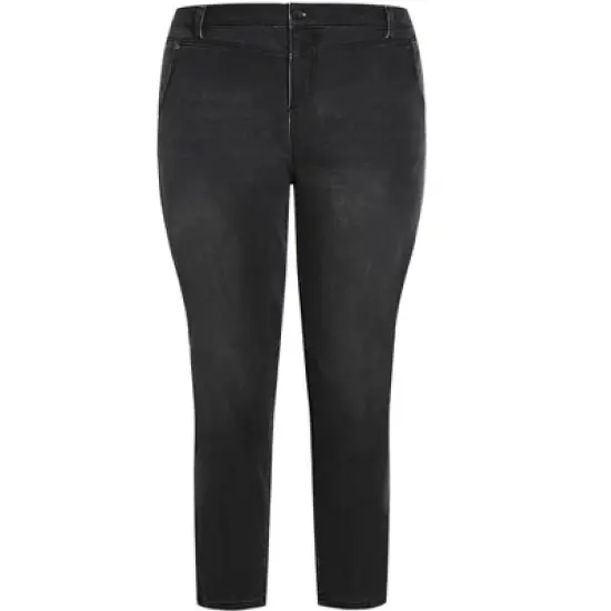 Women's Plus Size Bridie Boyfriend Jean  - Washed Black | AVENUE image {2}