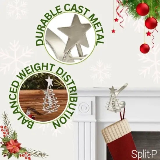 Split P Christmas Tree Stocking Hanger - Set of 2 image {2}