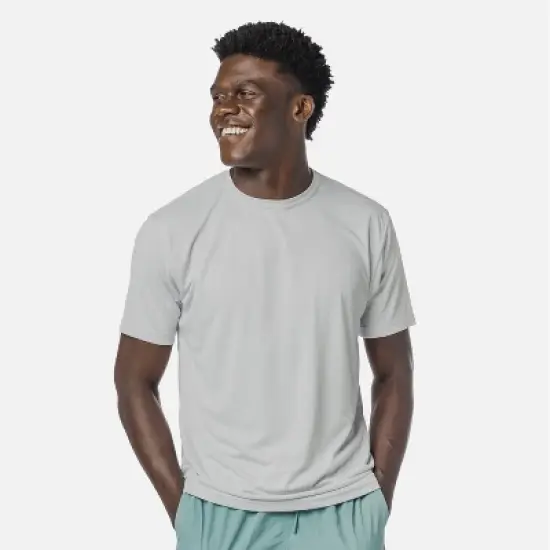 Vapor Apparel Men's UPF 50+ UV Sun Protection Solar Short Sleeve T-Shirt - Pearl Grey, Small image {3}