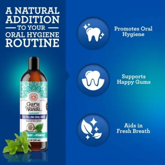 GuruNanda Cocomint Oil Pulling - 8 fl oz image {2}