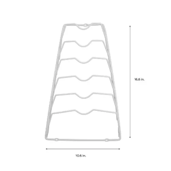 Organize It All Cabinet Door Lid Rack: Steel Kitchen Pot Rack, Under Cabinet Mount, White, 15.75" H x 18.11" D x 12.01" W image {4}