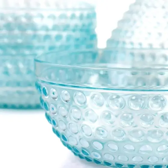 Gibson Home Plastic Bowl Set with Serving Bowl in Light Blue image {3}
