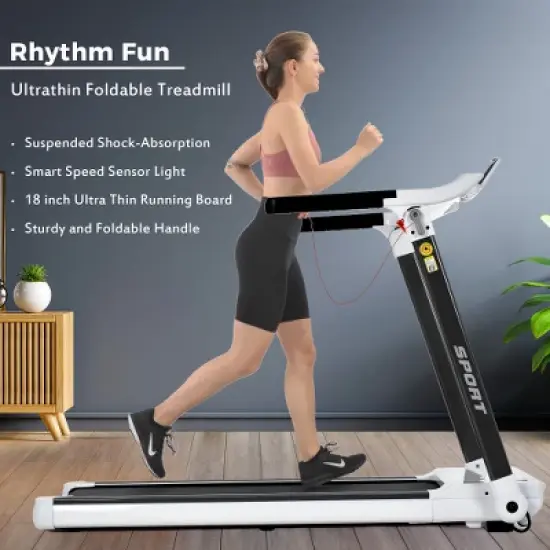 FIONECA Foldable Compact Treadmill with 3.5HP Motor, Bluetooth & App Control, 330 LB Capacity image {10}