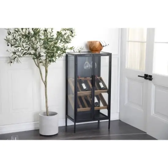 Contemporary Wood Standing Wine Rack Black - Olivia & May image {2}