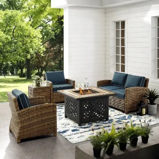 Crosley 5pc Bradenton Steel Outdoor Patio Fire Pit Furniture Set  image {3}