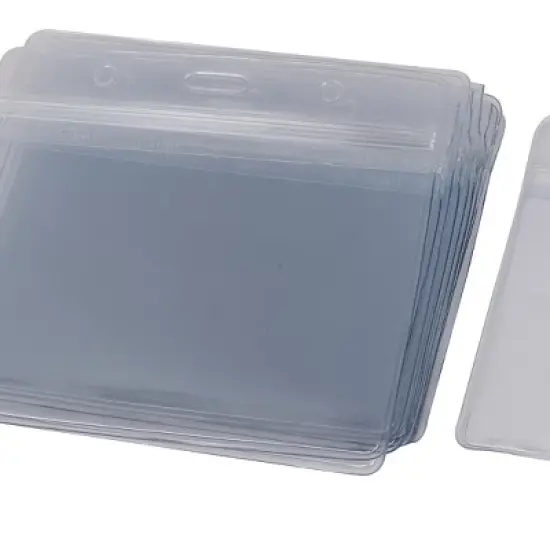 Unique Bargains Plastic Durable Water Resistant Badge Holders Clear 10 Pcs image {1}