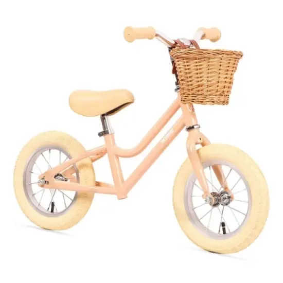 Petimini 12 Inch Kids Beginner Balance Bike with Front Wicker Bakset and Adjustable Seat and Handlebars for 2-6 Year Olds image {6}