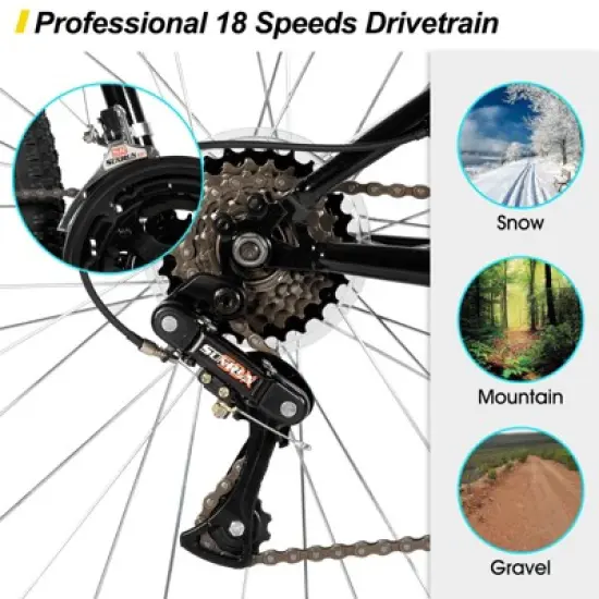 BAMCBASE Men's Mountain Bike with 18 Speeds image {5}