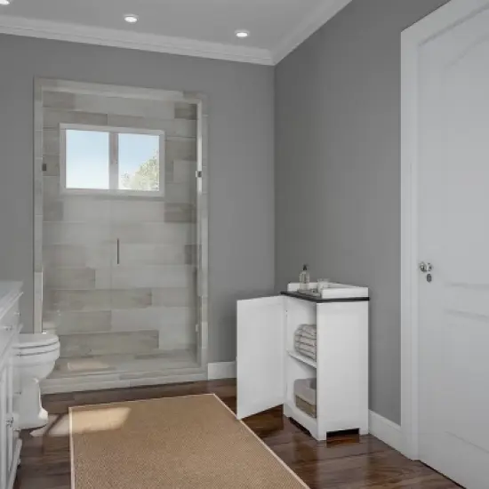 Bathroom Storage Cabinet with Adjustable Shelf White - Hastings Home image {3}