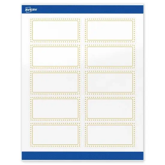 Avery 2" x 4" Labels, Gold Border with Gold Dots, 100 ct image {8}