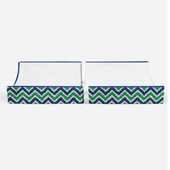 Bacati - MixNMatch Blue/Green White Changing Pad Cover image {5}