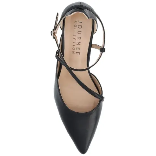 Journee Collection Womens Galvinn Crisscross Strap Pointed Toe Pumps image {3}