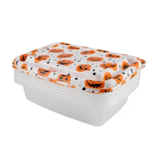 Cook With Color 6pc Halloween Rectangular Food Storage Container Set image {5}