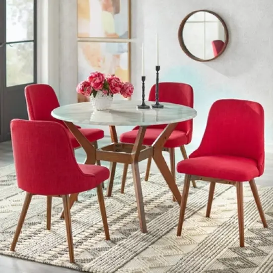 5pc Saville Dining Set Red - Buylateral image {1}