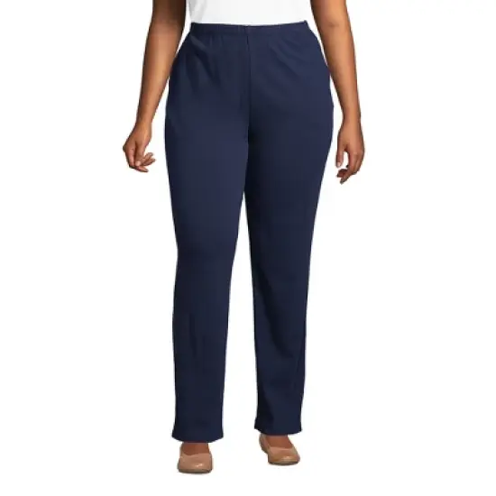 Lands' End Women's Sport Knit High Rise Elastic Waist Pull On Pants image {9}
