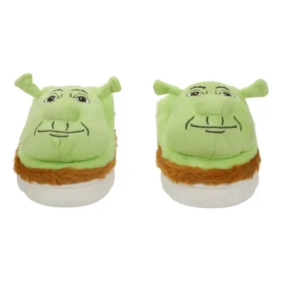 Shrek 3D Character Head Adult Brown & Green Slippers image {1}