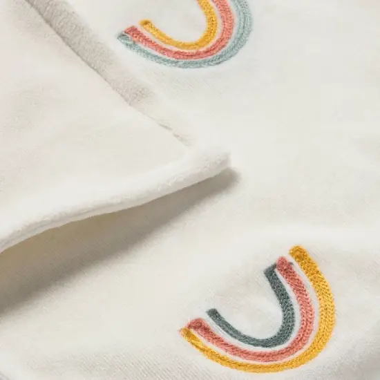 Plush Ribbed Blanket - Cloud Island&trade; Rainbows image {2}