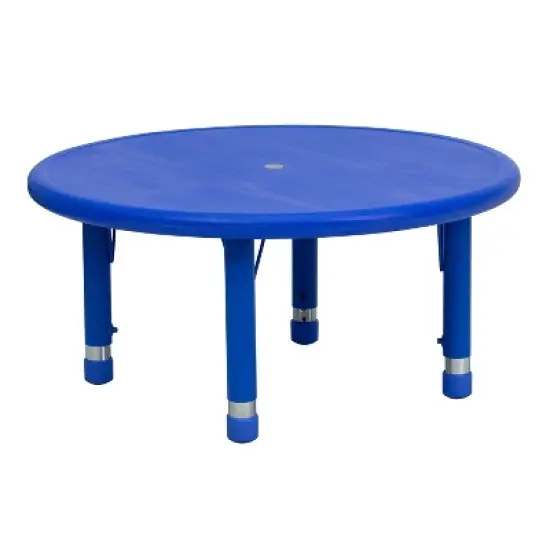 Flash Furniture 33" Round Plastic Height Adjustable Activity Table image {8}