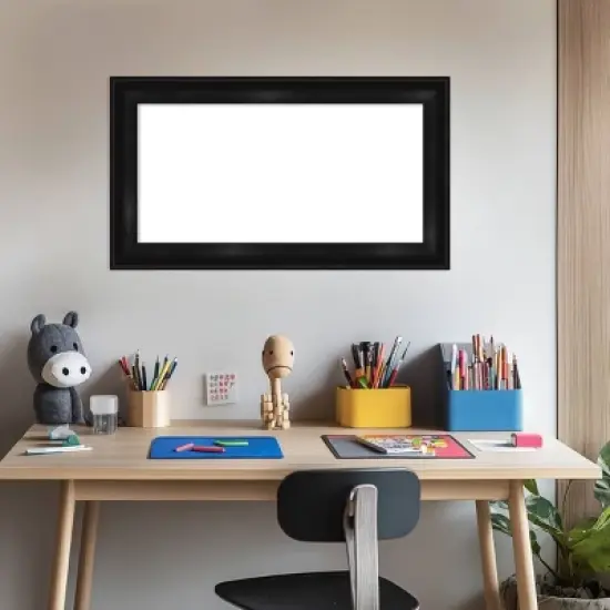 Amanti Art 16"x28" Grand Black Narrow Framed Magnetic Dry Erase Board image {7}