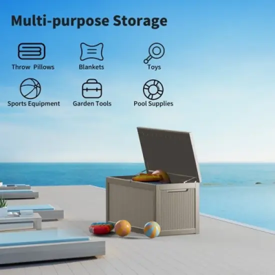 Chic Crate - 260 Gallon Water Resistant Resin Lockable Deck Box image {3}