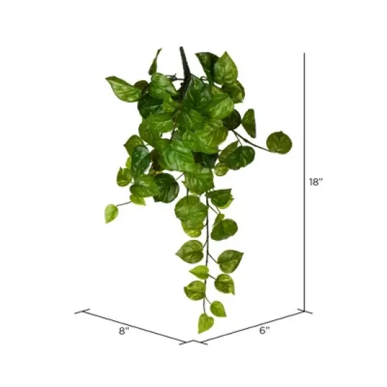 Vickerman Artificial Pothos Hanging Bush image {1}